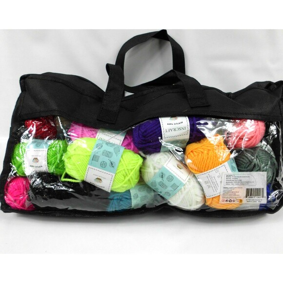 Inscraft 100% Acrylic Yarn with Carrying Case Set of 35 - Picture 2 of 2